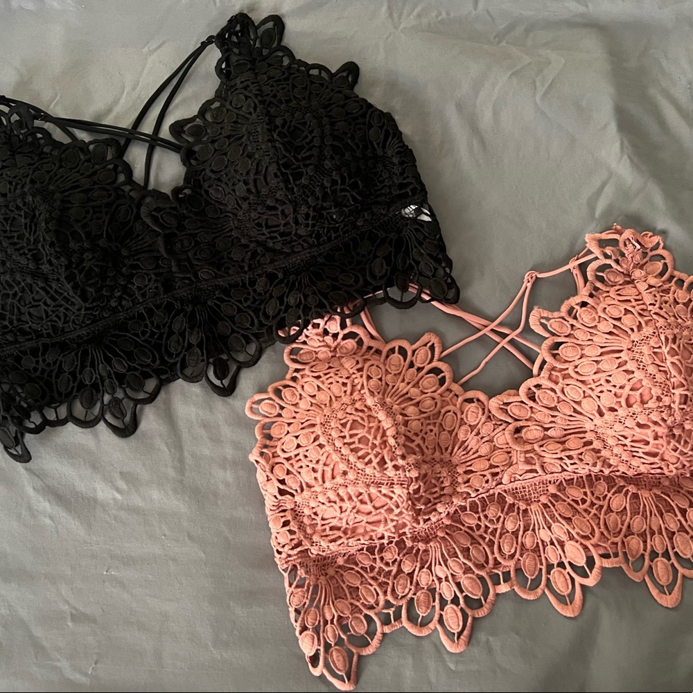 Black & Blush Lace Bralette
